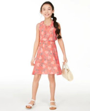 Epic Threads Big Girls Lace-Up Dress, Shell Pink S 78