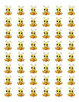 #ad 48 HONEY BUMBLE BEE ENVELOPE SEALS LABELS STICKERS 1.2quot; ROUND $2.28