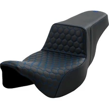 Saddlemen Step-Up Extended Reach Seat Blue Honeycomb Stitch for 08-23 Touring