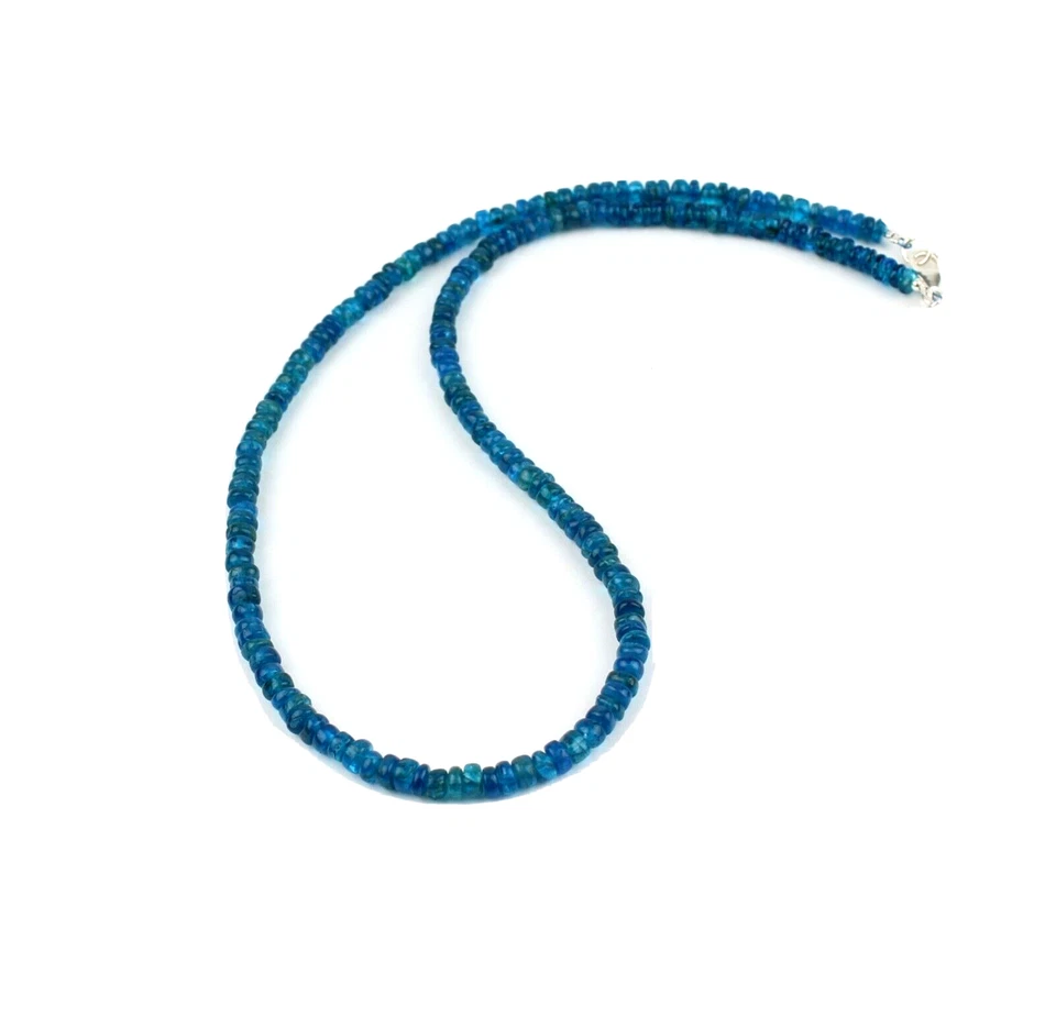 Collar De Apatito Neón Azul Con Rondeles, Regalo, Aproximadamente 47 Cm De Largo - Imagen 3 de 4
