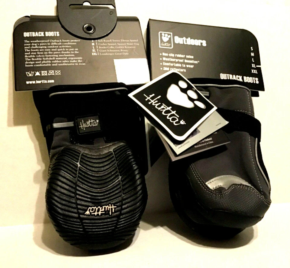 Conjunto de Botas Hurtta Dog Outback 4 Solas de Borracha Granito Cinza À Prova de Intempéries-XL-Novo - Imagem 3 de 4