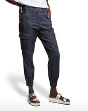 NEW Cinq A Sept Kelly Denim Cargo Pants INDIGO 0-10