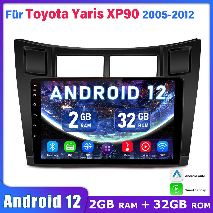 232G Android12 Autoradio Für Yaris XP90 2005-2012 GPS Navi BT WIFI Carplay 