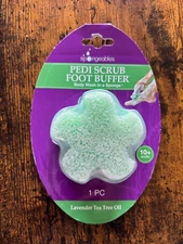 Spongeables Pedi Scrub Foot Buffer Lavender Tea Tree Oil Body Wash Sponge