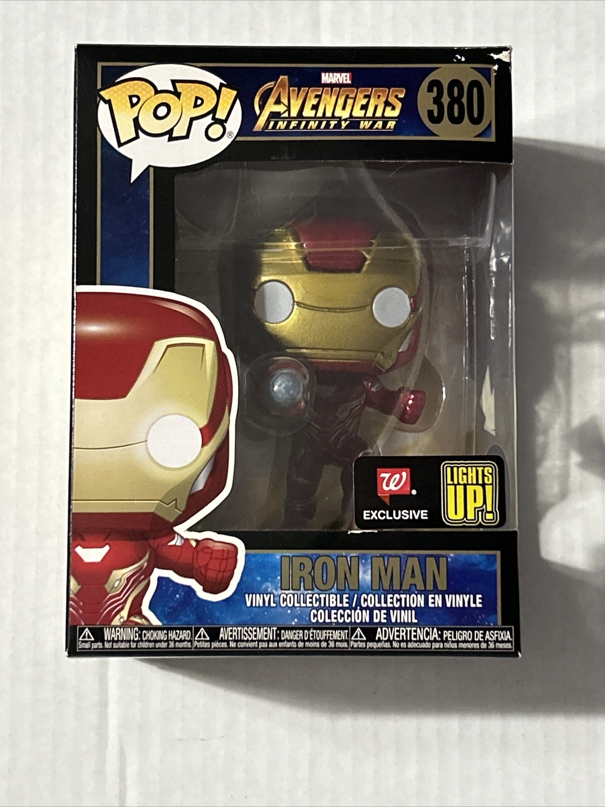 Funko Pop Marvel Avengers Iron Man Walgreens Light Up #380 Exclusive Box Damaged