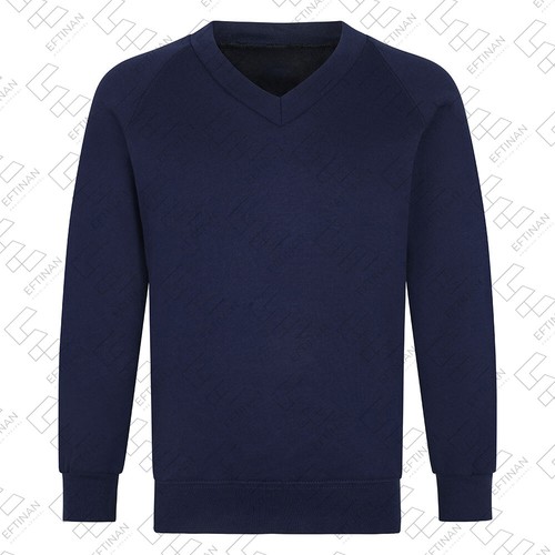 Children V-Neck Sweatshirt Unisex Premium Raglan Sleeves School Uniform Size UK - Picture 10 of 15