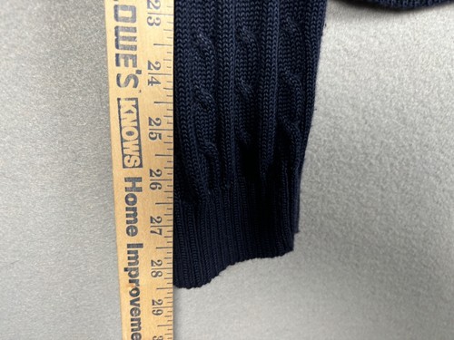 Lauren Ralph Lauren Sweater Womens XL Blue Cable Knit Crown Crescent Zip 3186 - Picture 5 of 13