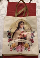 Virgin Mary Religious Reusable Tote Bag “Do All With Love”