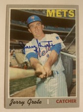 Jerry Grote 1970 Topps Autographed Card New York Mets Rare TC1379