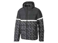 Herren Steppjacke Reflective Warme Jacke Winterjacke Kinnschutz Schwarz Gr L NEU