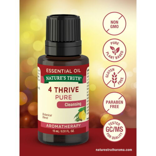 Nature's Truth 4 Thrive 100% Pure Cleansing Essential Oil 15 mL Pack of 12 - Picture 2 of 4