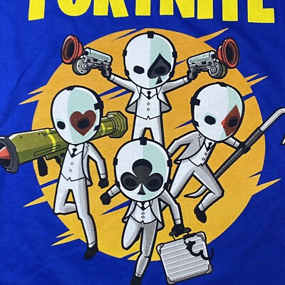 Fortnite Graphic Design T Shirt Youth Blue Short Sleeve Size XL EG