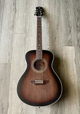 Luna Art V Folk L Left Handed Art Vintage Folk Solid Top Distressed Acoustic