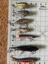 TRUSCEND lot 7x pcs Fishing Lures ploppers swim baits segmented top water rare