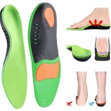Pair Orthotic Shoe Insoles Insert Flat Feet High Arch Support Plantar Fasciitis