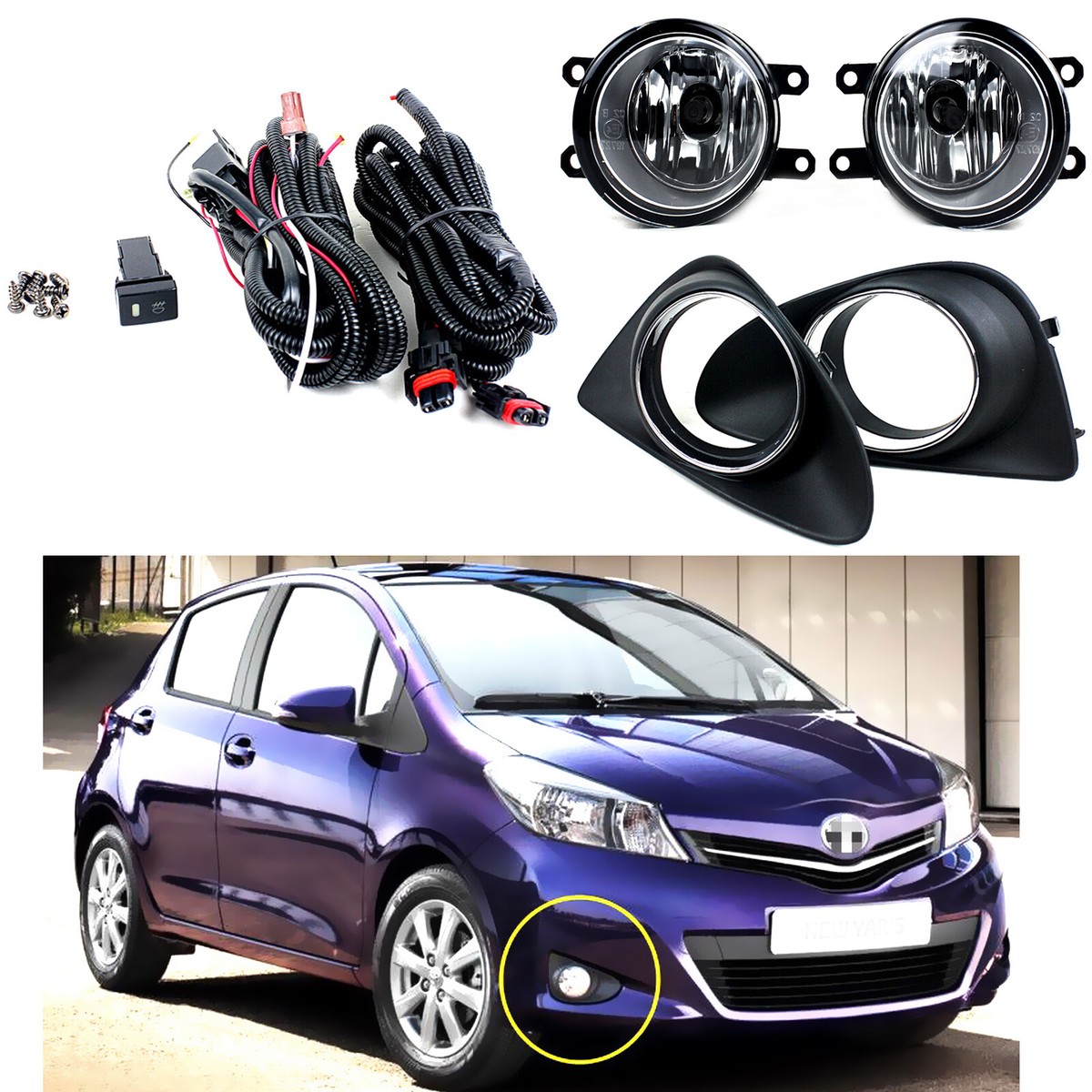 Toyota Yaris Afdekplaten mistlamp links voorraad