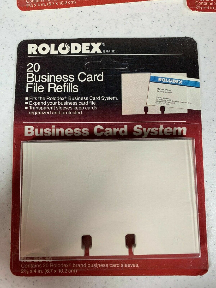 Rolodex Business Card Sleeve Refills 20 Count Each BC-10 Genuine New | eBay