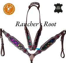 Western Horse Leather Tack Multicolor With Black Color Tack set | Horse Tack Set