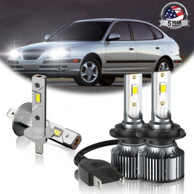4pc H1 + H7 LED Headlight Bulb High-Low Beam C6 For Hyundai Elantra 2001-2003 US