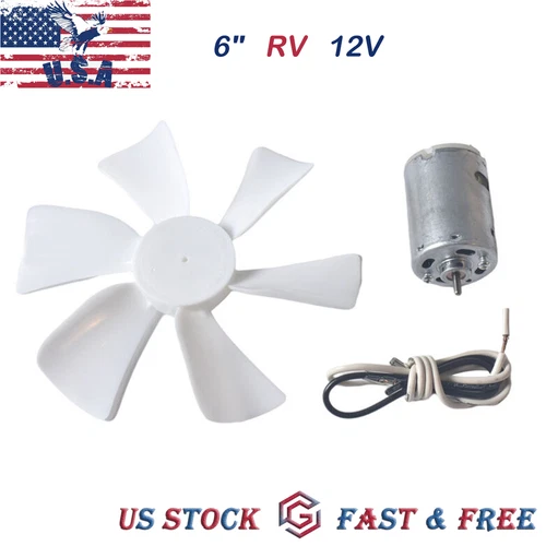 6 inch RV Vent Fan 12V D-Shaft RV Fan Motor For RV Exhaust Replacement Parts - Bild 1 von 8