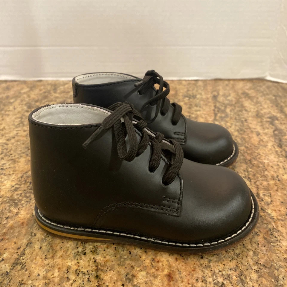 Josmo Infant/Toddler Boy's First Walker Black Pebble Lace Up Oxfords Shoes SZ 6 - Image 3 of 4