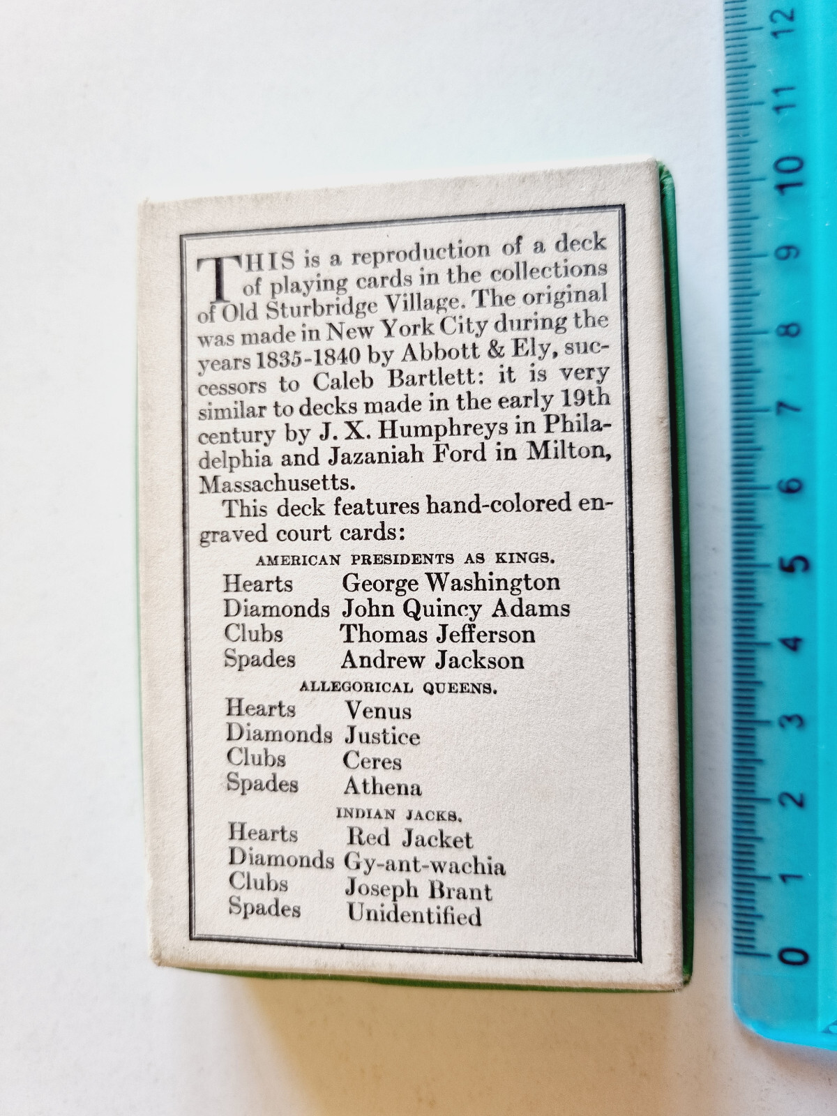 Cards For Game Caleb Bartlett Osv Old Sturbridge Village Playing Cards