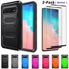 For Samsung Galaxy S10/5G/S10e/S10+ Shockproof Phone Case Cover w/Tempered Glass