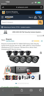 Wired security outdoor infrared camera system with 1 TBHD Never Used