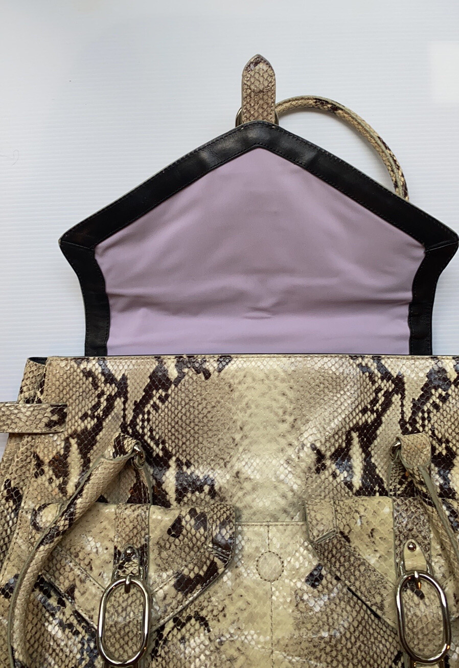 Cole Haan Trinity Python Print Leather Bag Tote - image 3