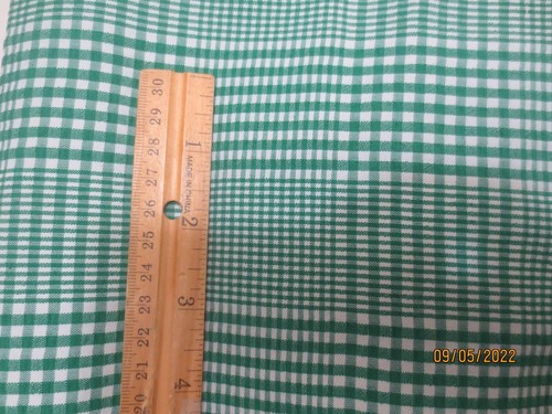 4ds 20" x42" Vintage 1970s Funky MOD Green Plaid Seersucker Cotton fabric - 第 3/3 張圖片