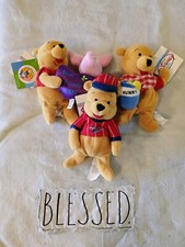 The Disney Store Winnie The Pooh 8  Bean Bag Plush Set Of 3