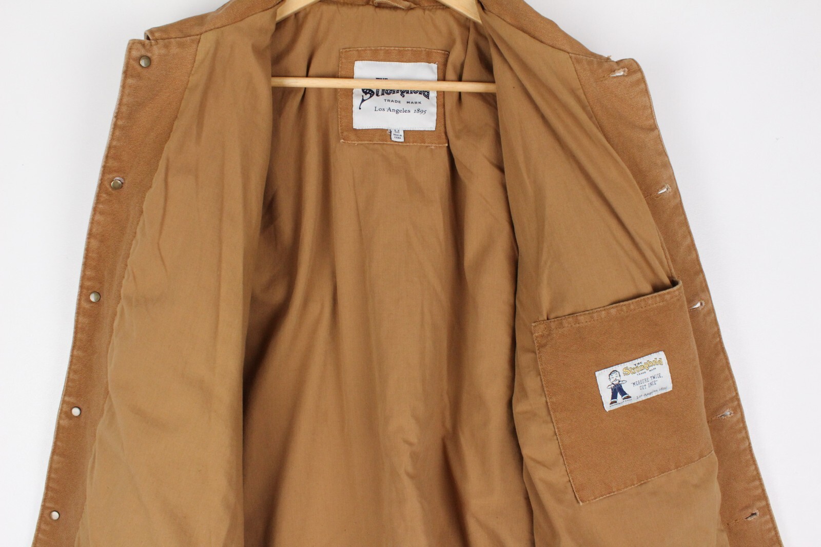 The Stronghold Military Chore Jacket Brown Button Front Outdoor Mens