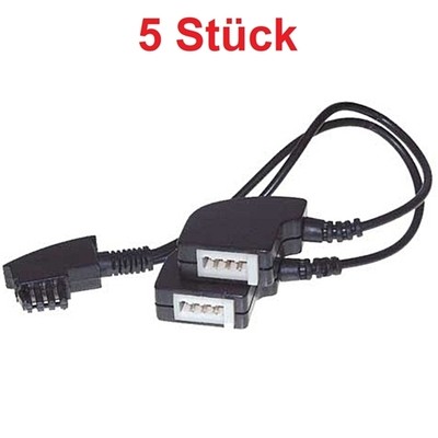 Y Kabel Adapter Verteiler für Telefon 1x TAEF Stecker IN auf 2x TAE-F Buchse OUT