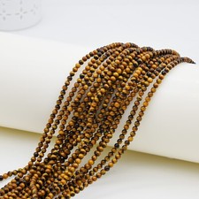 Lot of 3strands of Natural Brown Tiger Eye Stone 4mm round 16" Long