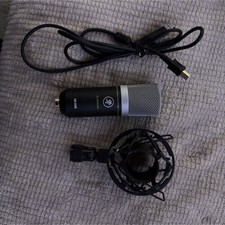 Mackie EM-91CU USB Condenser Microphone Black Silver with Shock Mount  Cable