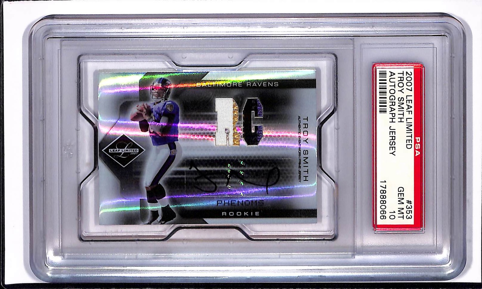 Troy Smith Leaf Limited #353 Jersey Autograph