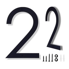 12 Inch House Numbers for Outside Modern Metal Black Address Numbers for Hous...