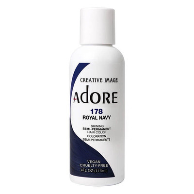 Adore Semi-Permanent Hair Dye 178 Royal Navy Vegan Cruelty-Free, 4 oz (022616)
