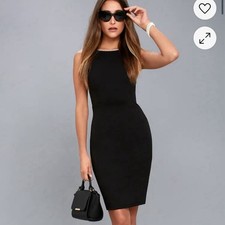 Lulus Classy Lady Black Pearl Bodycon Midi Dress. 4