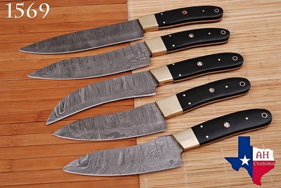 Handmade HAND FORGED DAMASCUS STEEL CHEF KNIFE Set Kitchen Knives 1569