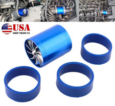 Us Double Supercharger Turbine Turbo Air Intake Gas Fan 2.5-3.0 Blue