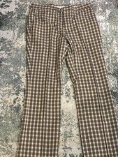 70s Vintage Lightweight Plaid Pants 36x33