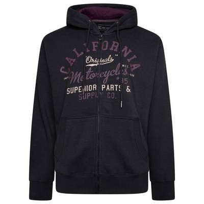 Kam Plus Size California Zip Thru Hoody für Herren in 3 Farben, 2XL-8XL