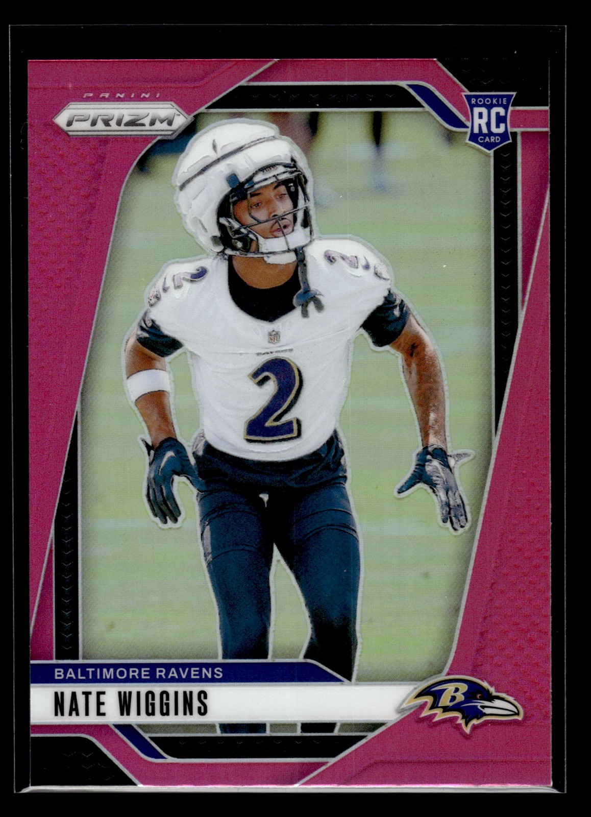 Nate Wiggins 2024 Panini Prizm #380 Rookie Baltimore Ravens Pink RC