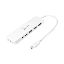 j5create USB-C Multiport Hub White Portable HDMI USB SD 3.5mm Adapter