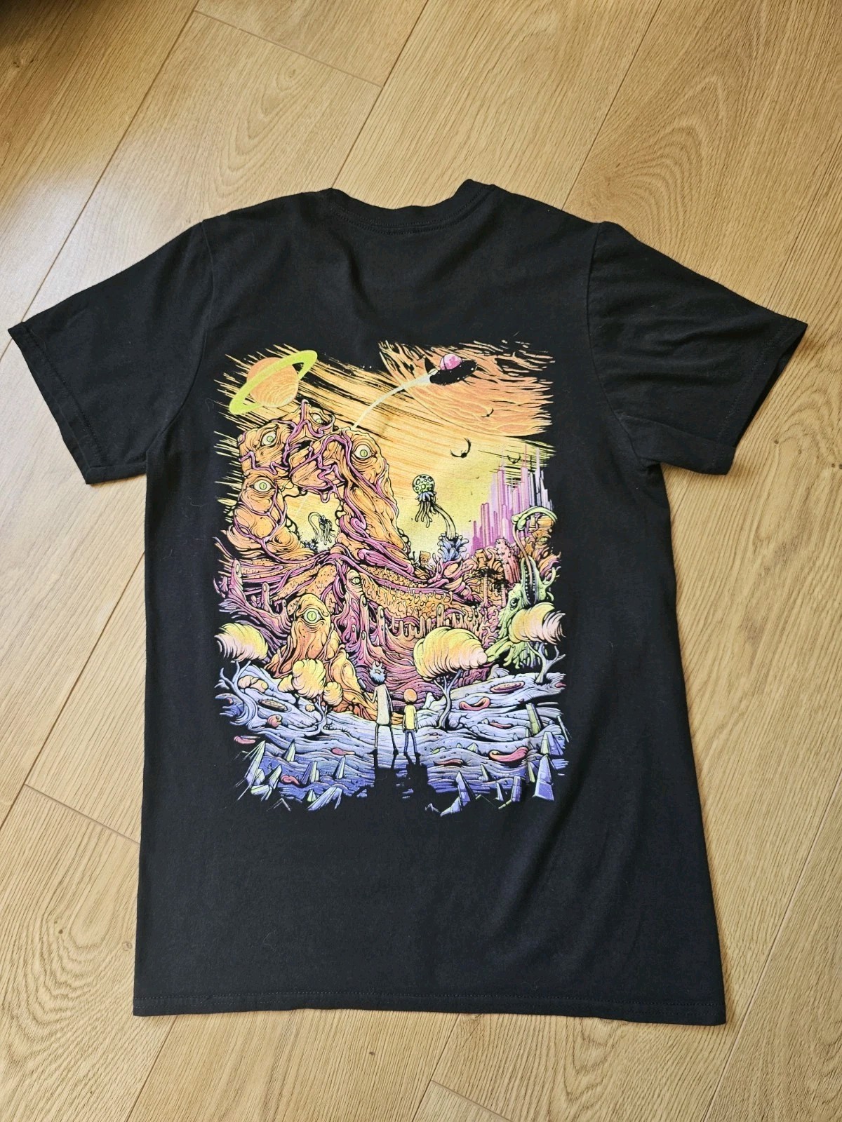 Rick and Morty Adult Swim Graphic T-Shirt Size Small Psychedelic Back Print Tee image 4