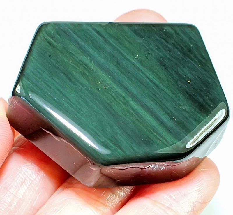 214Ct Natural Mexican Rainbow Obsidian Faceted Nugget Pendant YROS6