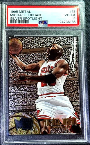 MICHAEL JORDAN 1995 Metal SILVER SPOTLIGHT Card #13 Graded PSA 4 Bulls HOF
