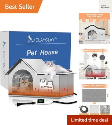 Heated Cat House for Outside Pets in Winter，Winter Shelter for Indoor Outdoor...