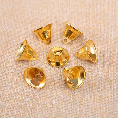 10 Pcs Golden Bell Bells Decorations Mini Metal Jingle Christmas Tree Ornaments